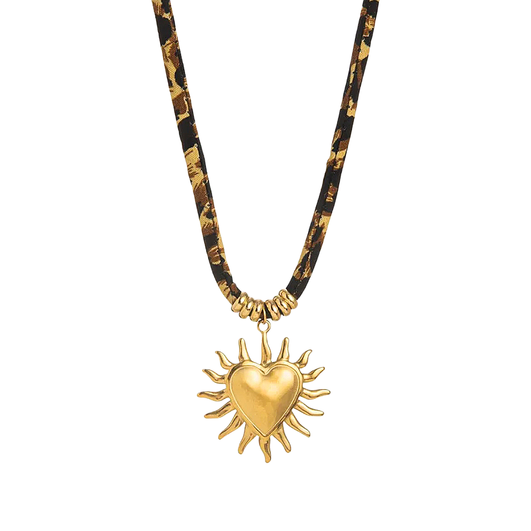 Collar printed Heart