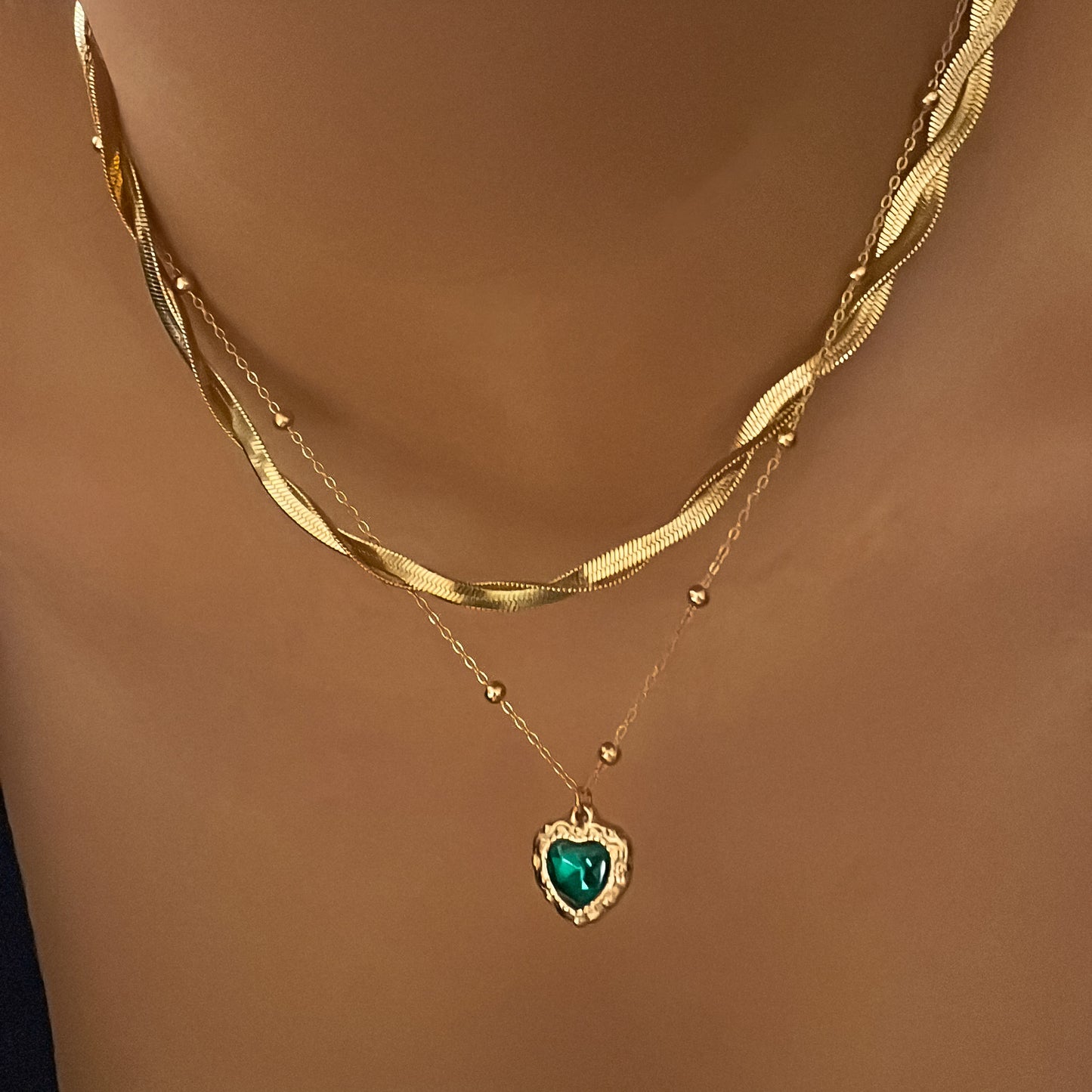 Collar Green Heart